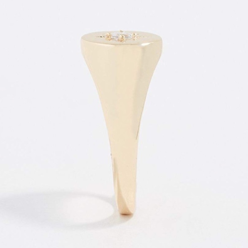 Starburst Signet RING 18k Gold Vermeil NEW - Picture 2 of 3